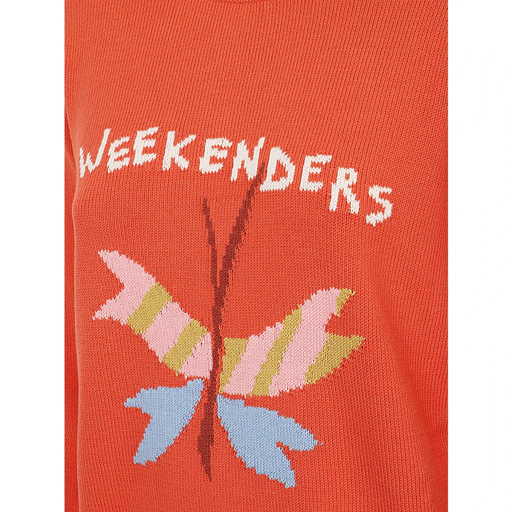 Max Mara Weekend Katoenen trui met vlinder Orange Dames