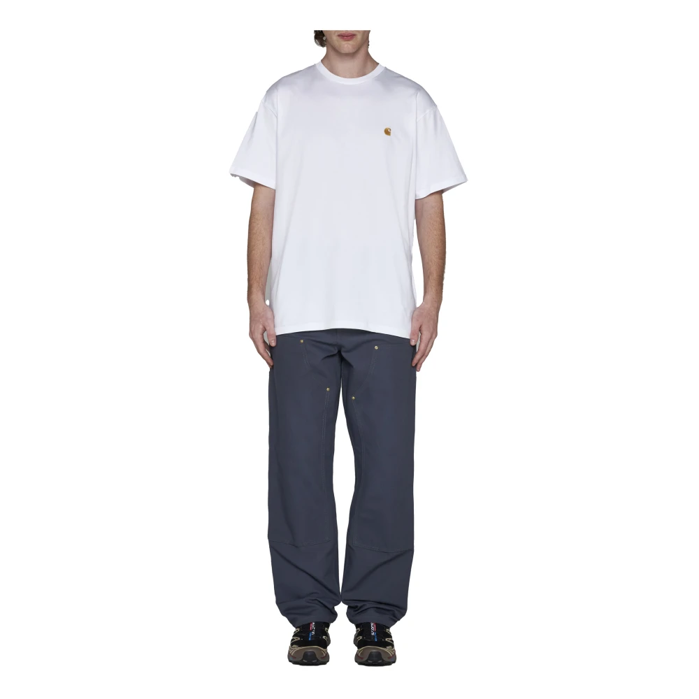Carhartt WIP Paarse Canvasbroek met Nieten Detail Blue Heren