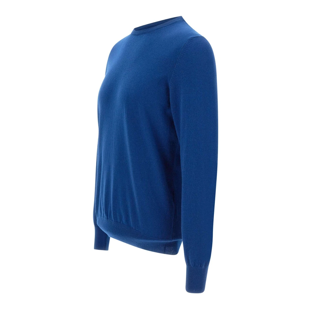 Gran Sasso Kasjmier Crew Neck Trui Blauw Blue Heren