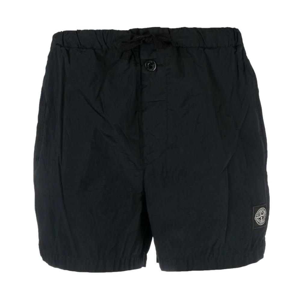 Stone Island Men's Blue Beachwear,, Sea Clothing With Compass Logo Medium