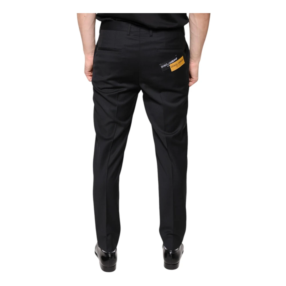 Dolce & Gabbana Zwarte wollen Skinny Dress Pants Black Heren