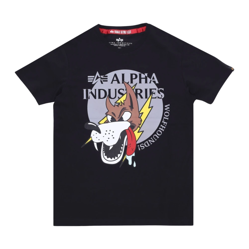 Alpha industries Wolfhounds Tee Streetwear Collectie Black Heren