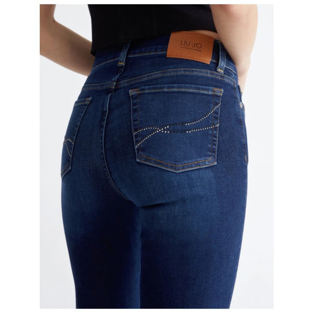 Liu Jo Flared Jeans met Hoge Taille Blue Dames