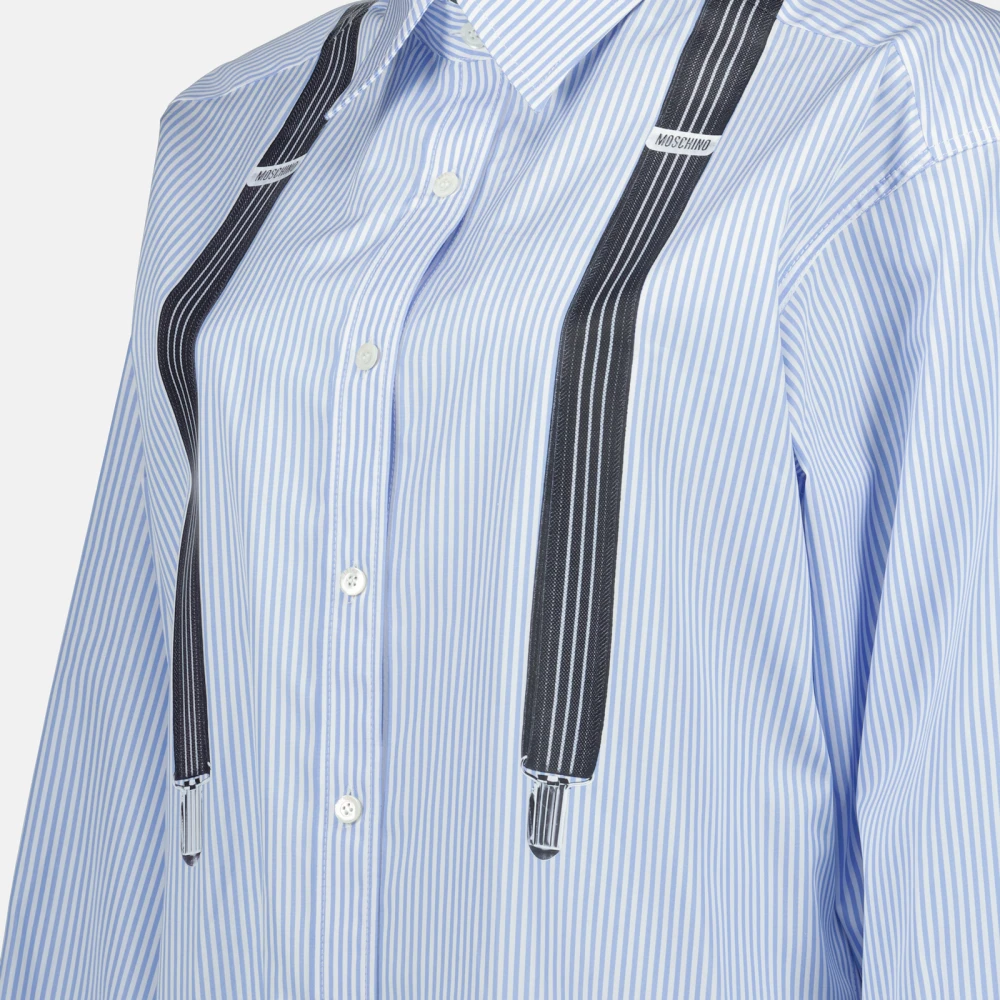Moschino Gestreepte Print Mouwloze Shirt Blue Dames