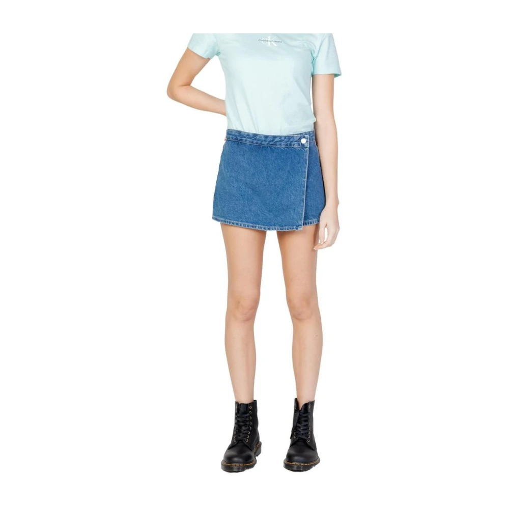 Calvin Klein Jeans Katoenmix Stoffen Shorts Damescollectie Blue Dames