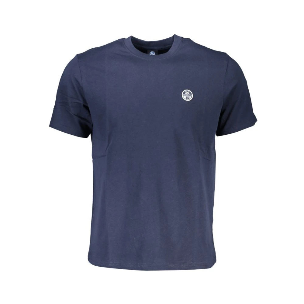 North Sails Blauw Katoen Logo T-shirt Blue Heren