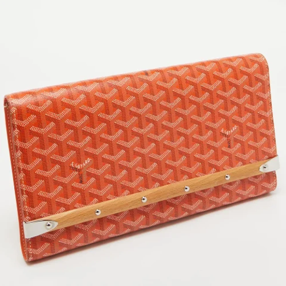 Goyard Vintage Pre-owned Leather clutches Orange Dames