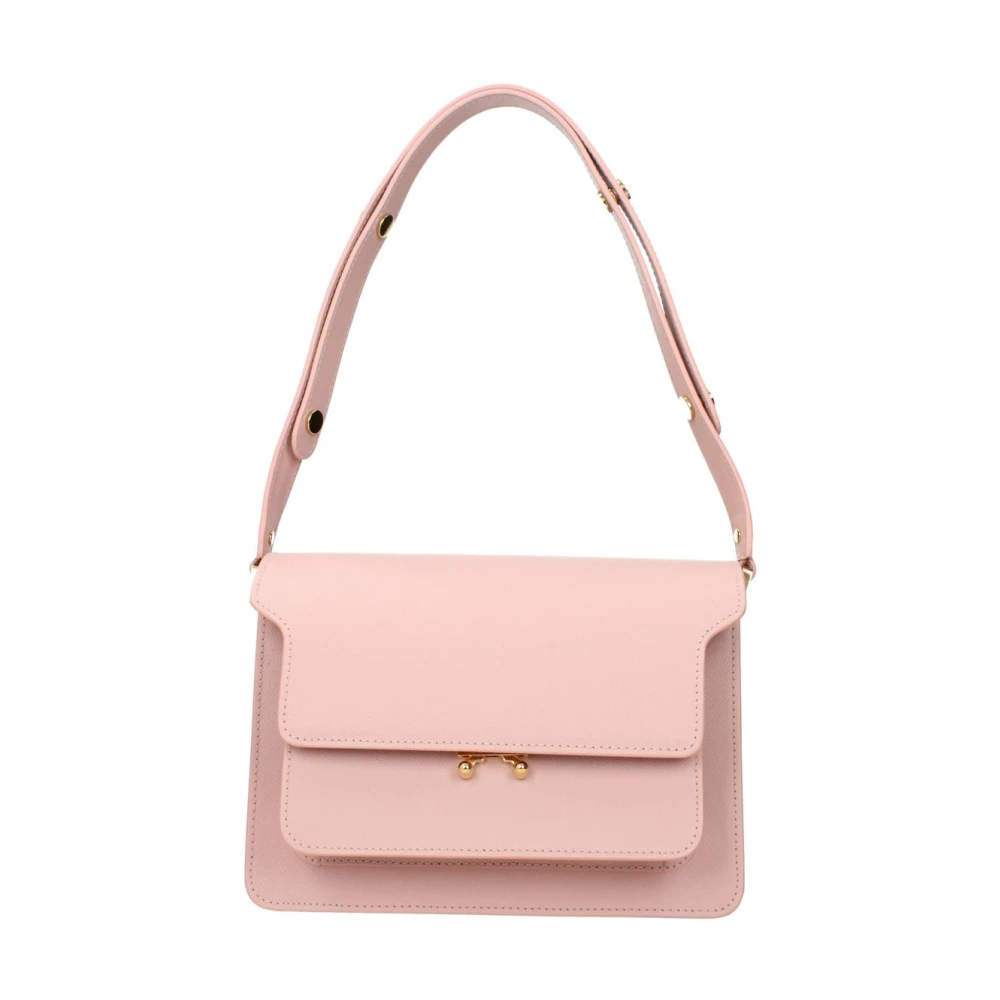 Marni Women's Pink Leather Shoulder Bag With Divider