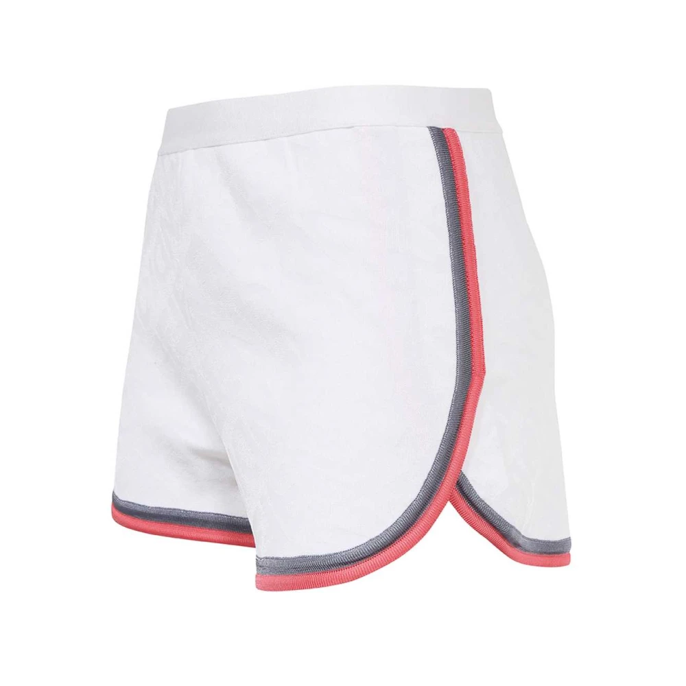 Fendi Contrast Edge Jacquard Logo Shorts White Dames