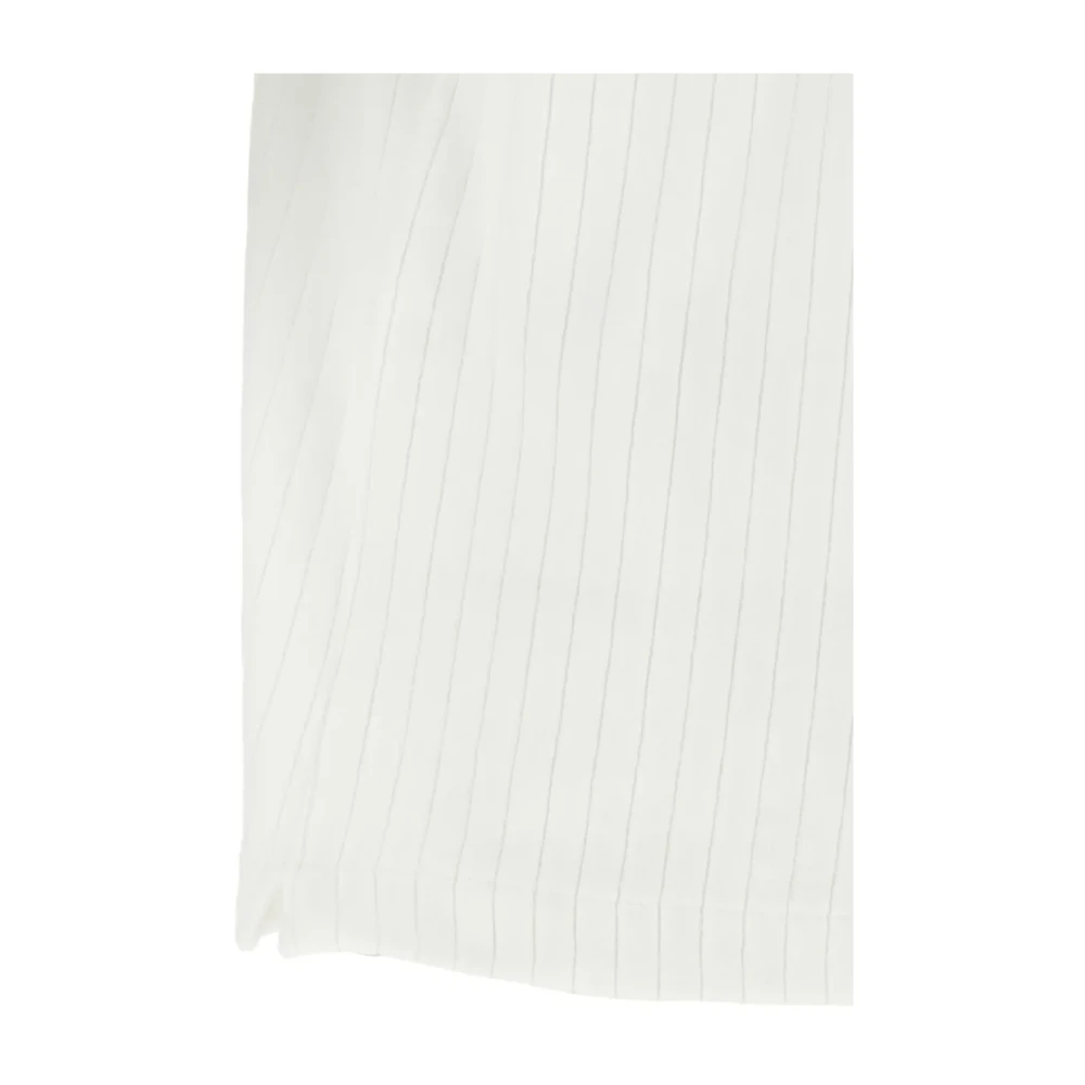 Casablanca Geribbeld fluwelen T-shirt met ritssluiting White Heren