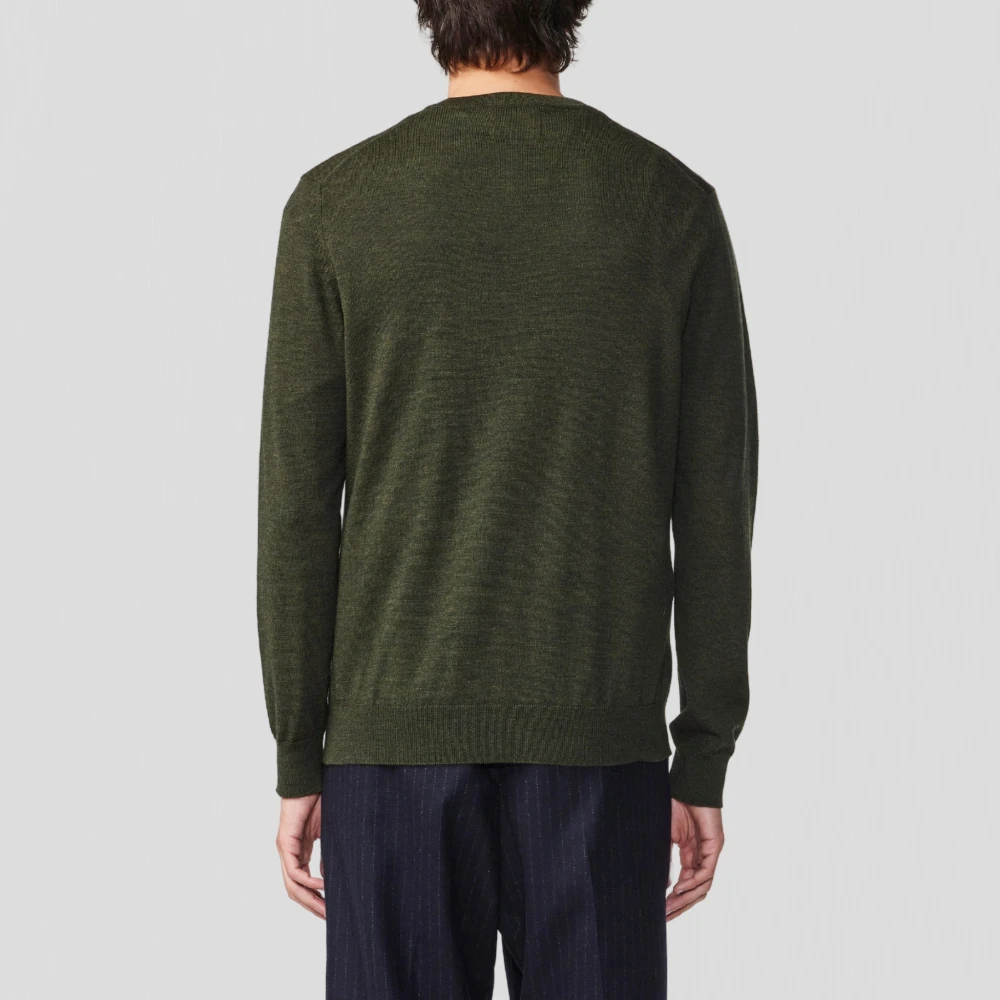 Nn07 Wollen Crewneck Sweater Donkerleger Green Heren