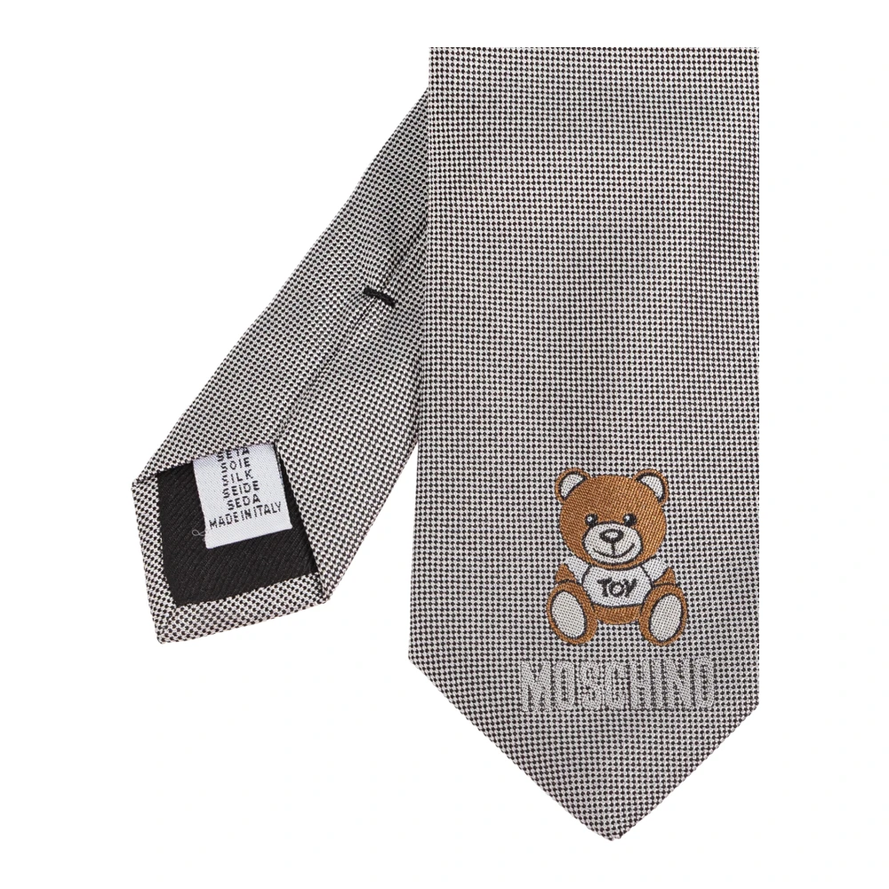 Moschino Zijden das met kenmerkend berenmotief Gray Heren