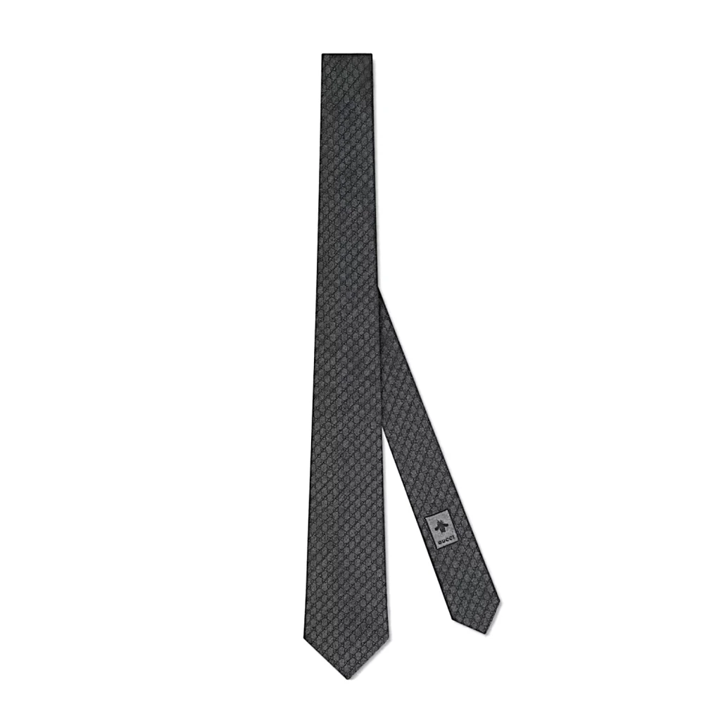 Gucci Elegante Zijden Stropdas voor Mannen Gray Heren