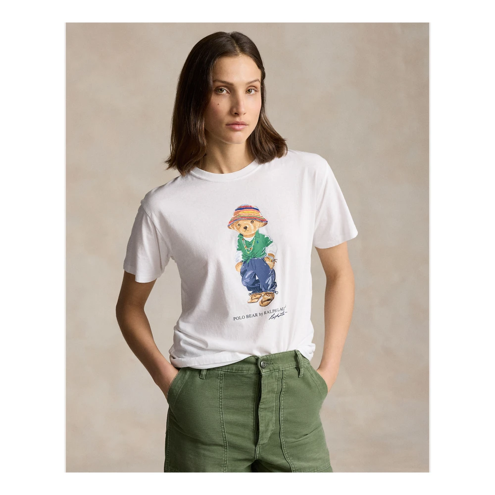Polo Ralph Lauren Witte The Beat T-Shirt met Beer White Dames