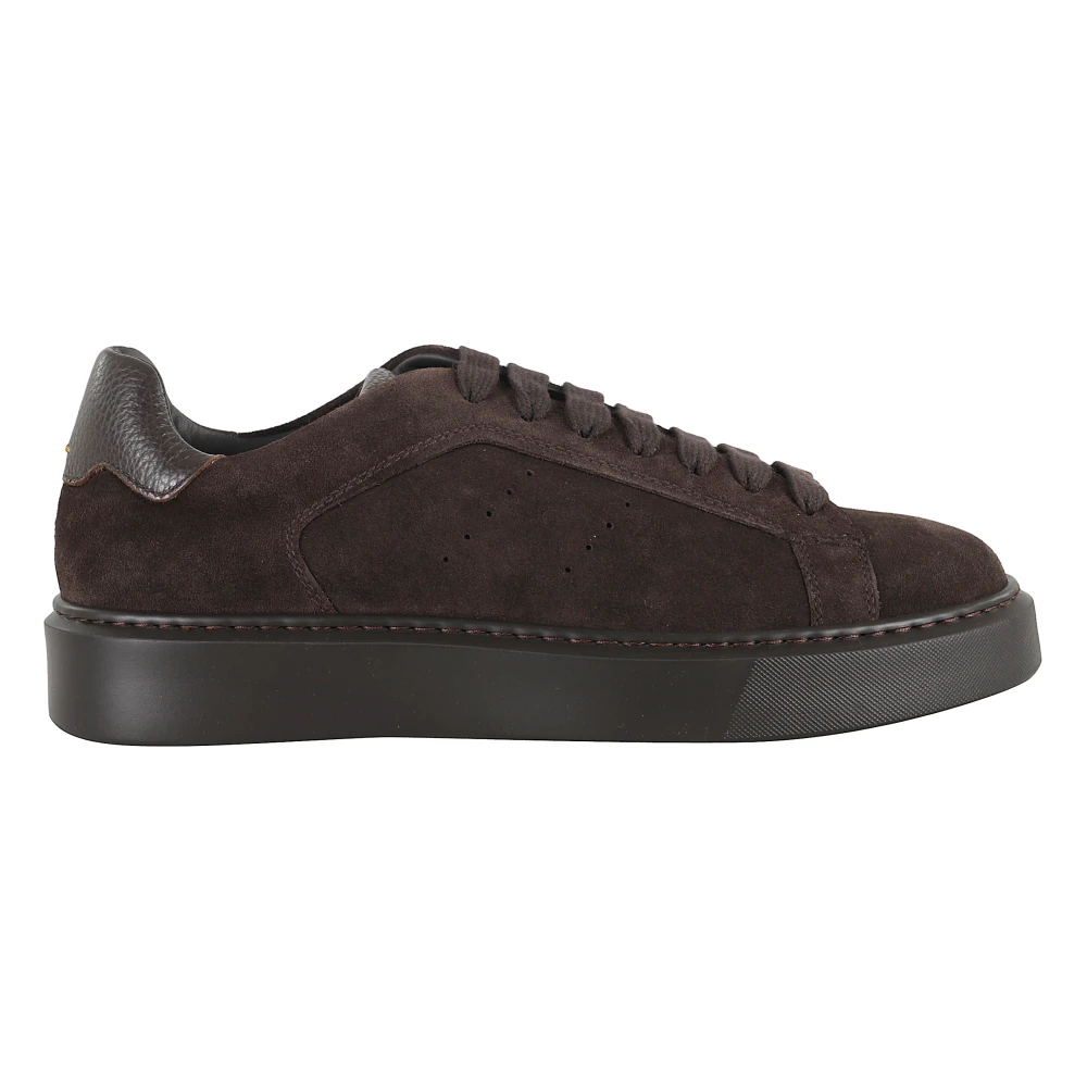 Doucal’s Bruine Suède Sneakers met Granaataccenten Heren Schoenen