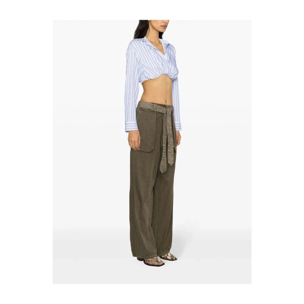 R13 Wide Trousers Green Dames