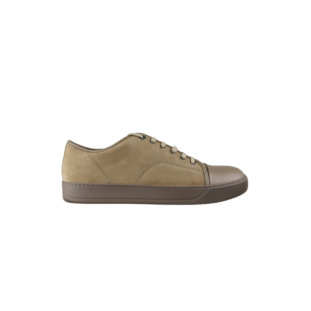 Lanvin Dbb1 Suède en Leren Sneakers Heren Schoenen Beige