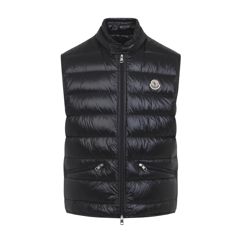 Moncler Men's Black Waistcoats, L, Gui Packable Down Vest