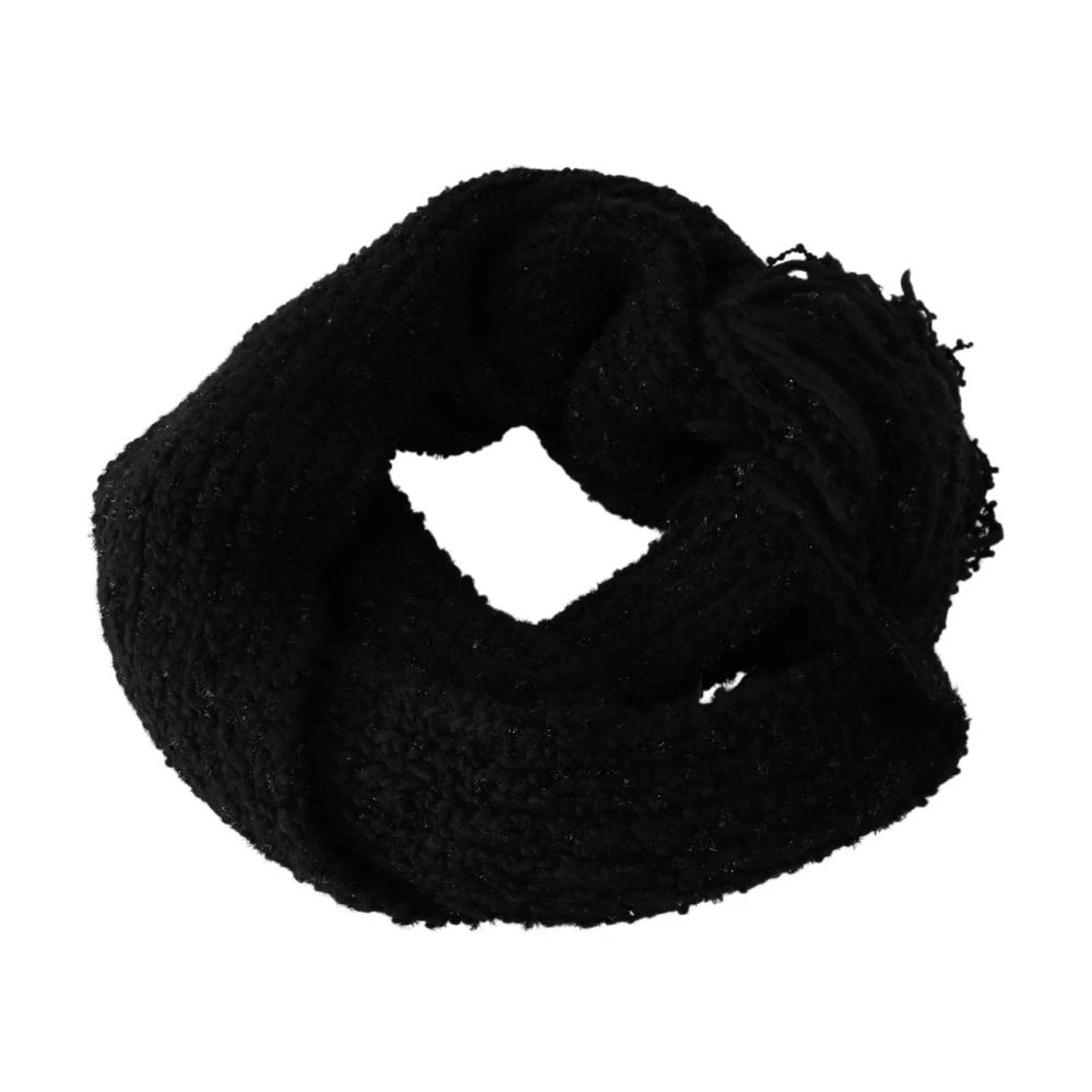 Dolce & Gabbana , Winter Scarves, Unisex, Black, One Size, Virgin Wool Knitted Wrap Shawl Scarf - Image 5