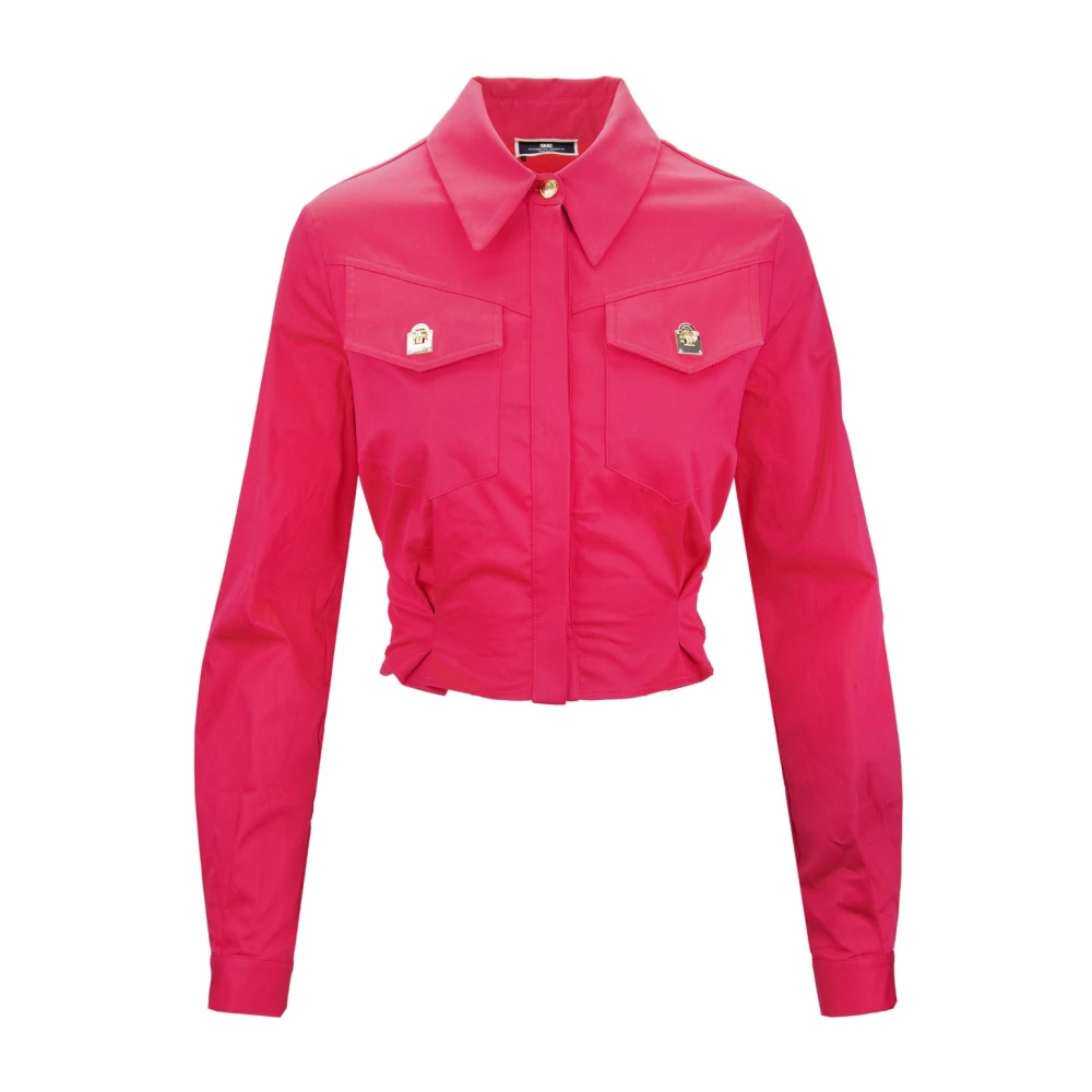 Elisabetta Franchi Geknoopte Damesoverhemd Lente-Zomer Collectie Pink Dames
