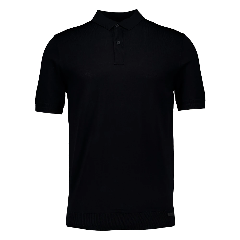 Genti Men's Black Polo 2 Buttons Ss - Polo Shirts - Xl - Tops