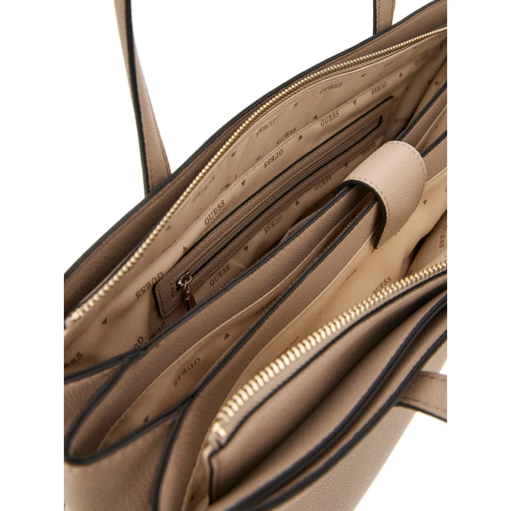 Guess Power Play Tech Tote Taupe Tas Brown Dames
