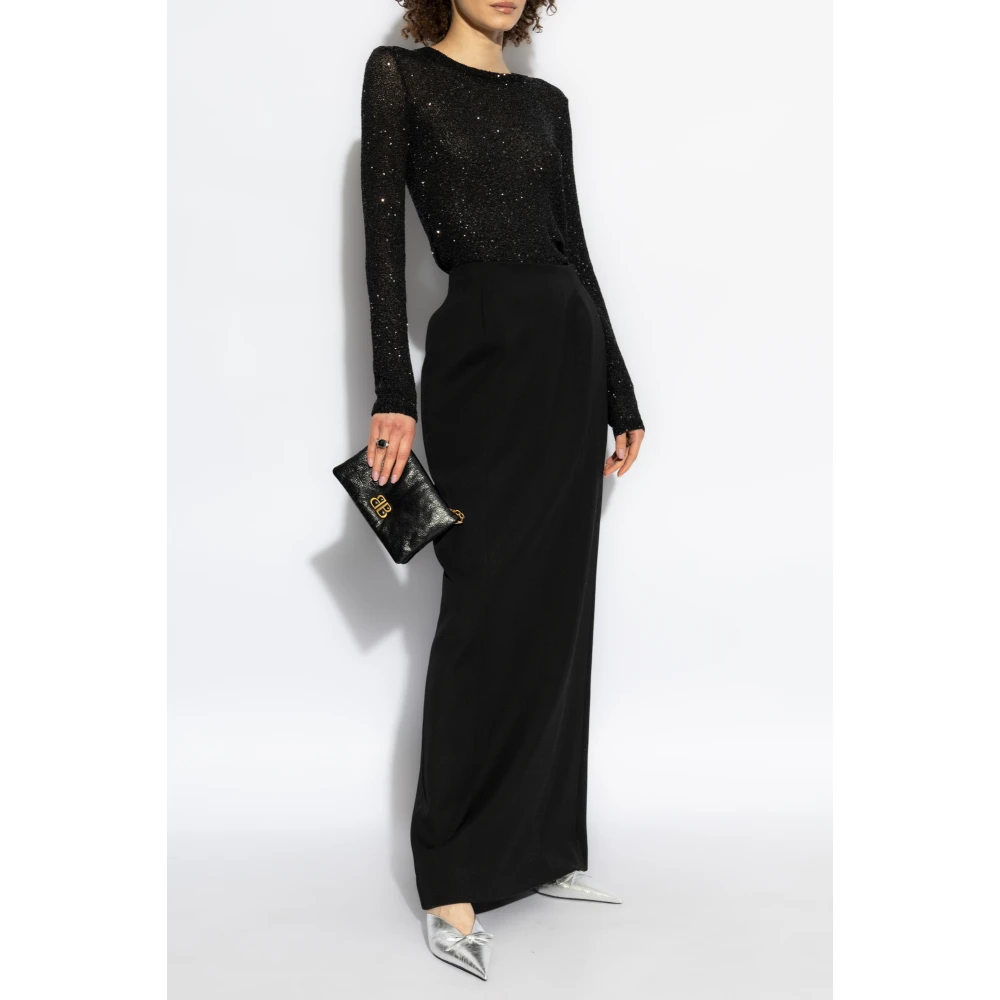 Balenciaga Rok met split aan de achterkant Black Dames
