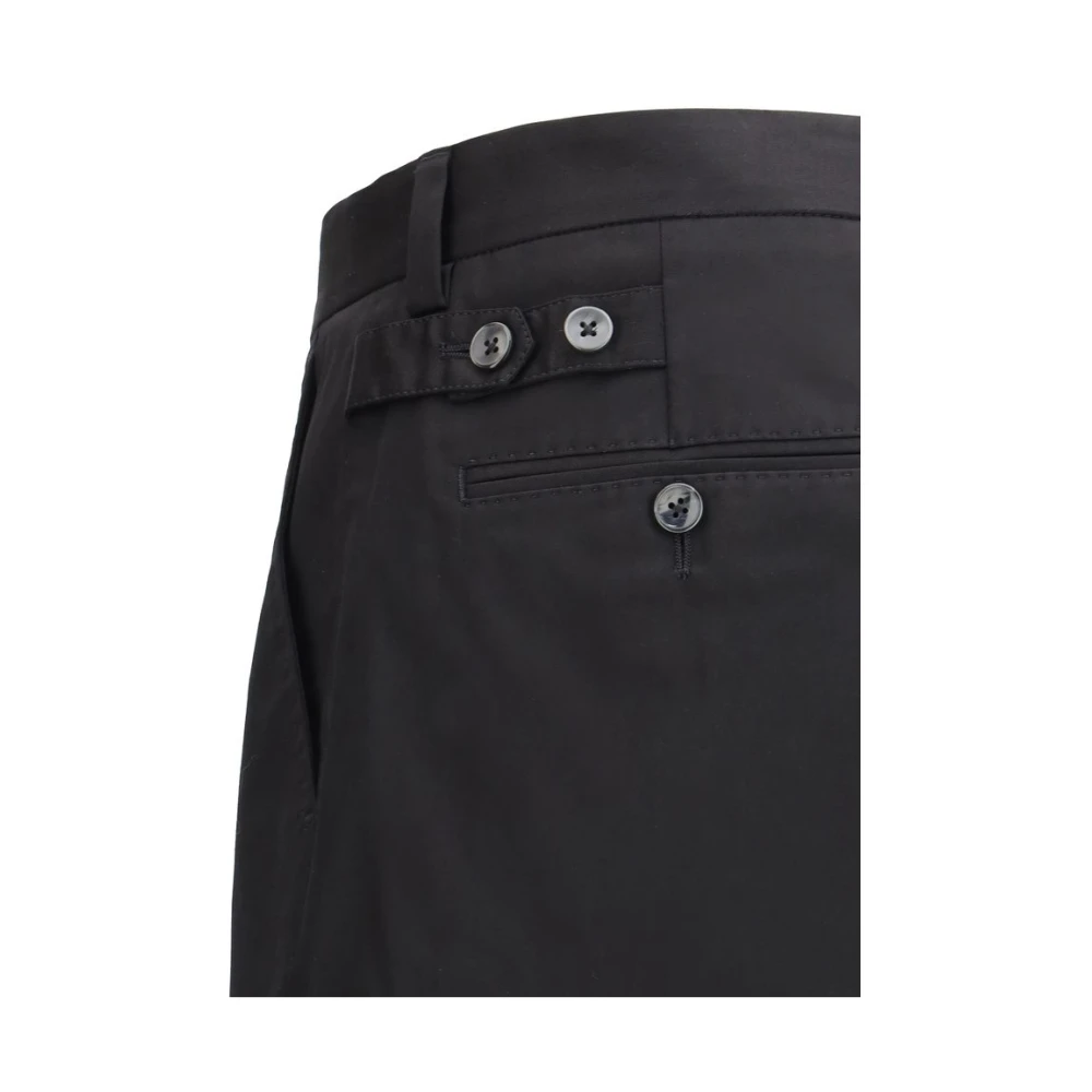 Dolce & Gabbana Katoenen broek met knoop en rits Black Heren