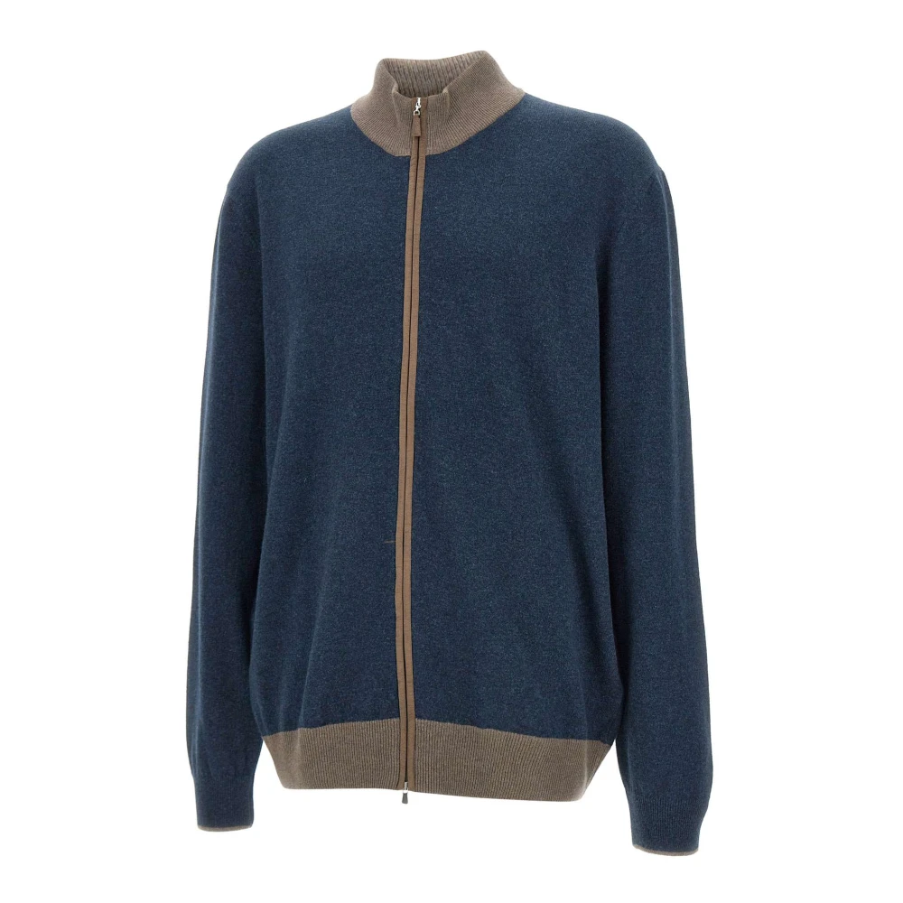 Gran Sasso Wol Kasjmier Trui Marineblauw Blue Heren