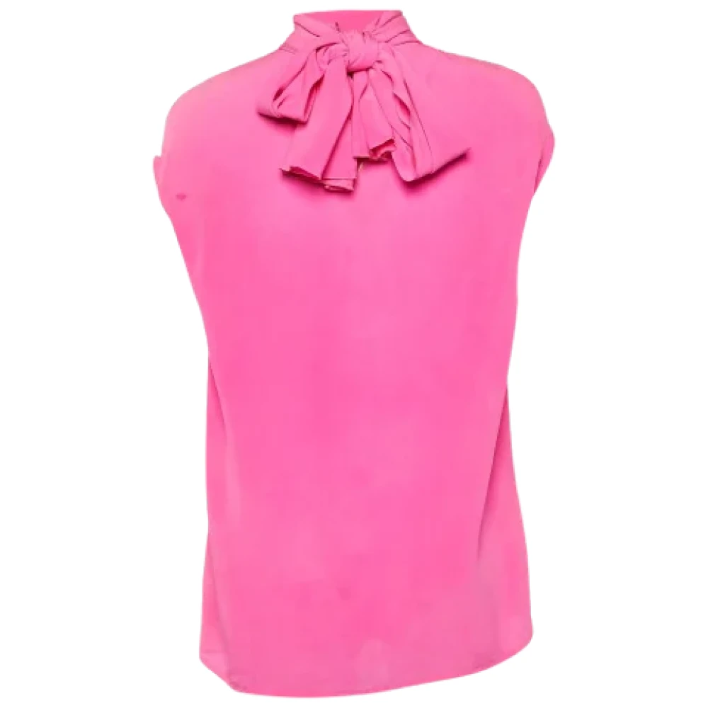 Versace Pre-owned Silk tops Pink Dames