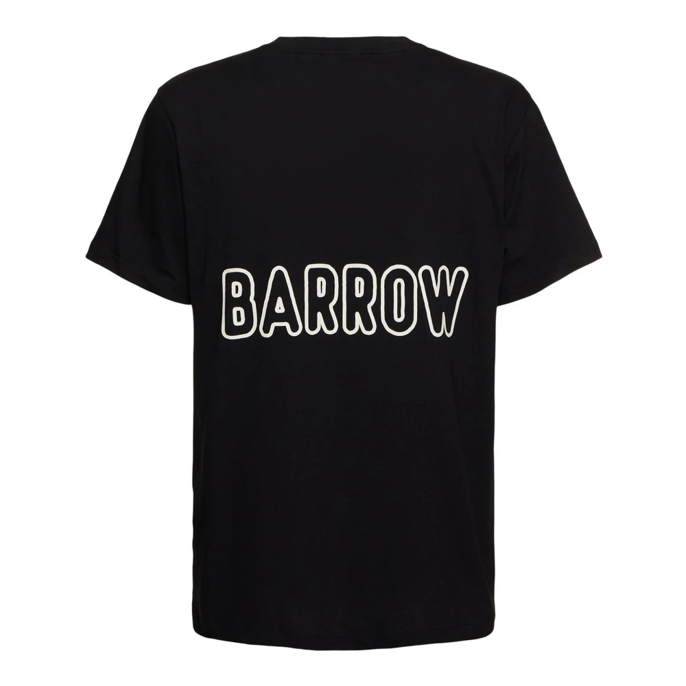 Barrow Zwarte katoenen T-shirt met logoprint Black Heren