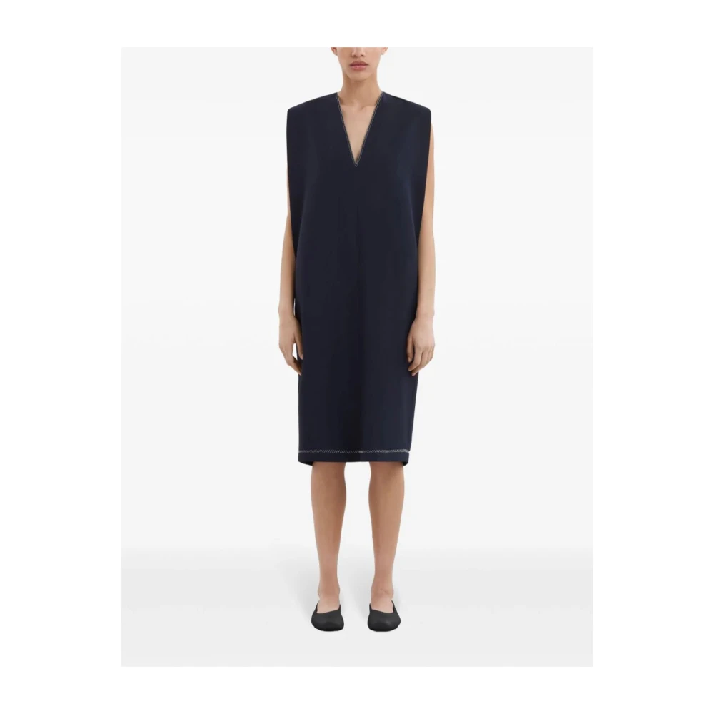 Marni Navy Wol Shift Jurk Blue Dames