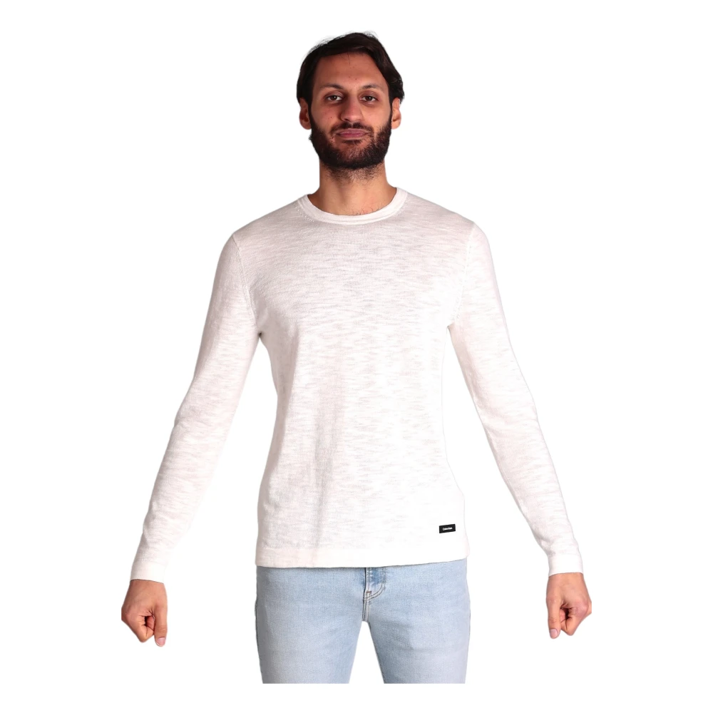 Calvin Klein Moderne Slub Sweatshirt White Heren