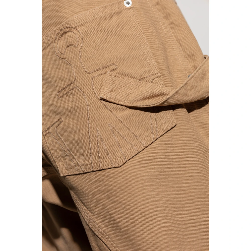 JW Anderson Logo shorts Beige Heren