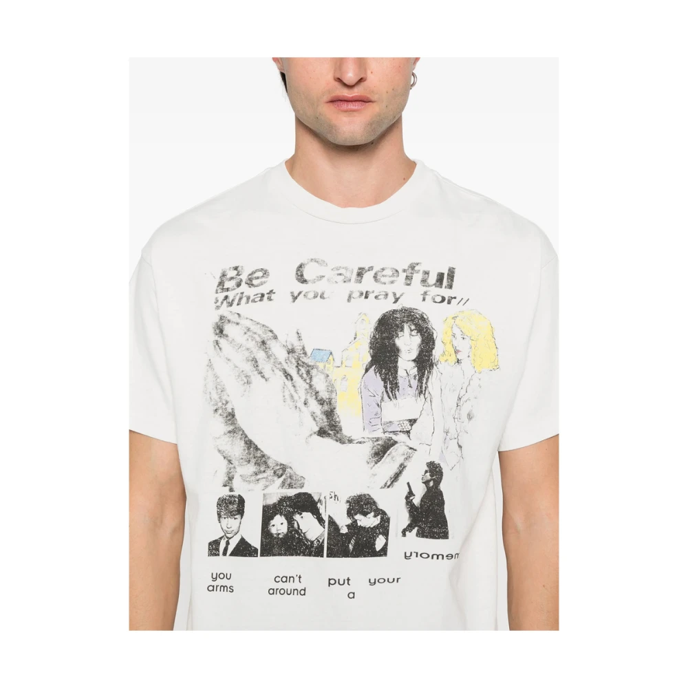 Enfants Riches Déprimés Illustratiestijl Print Drop Shoulder T-shirt White Heren