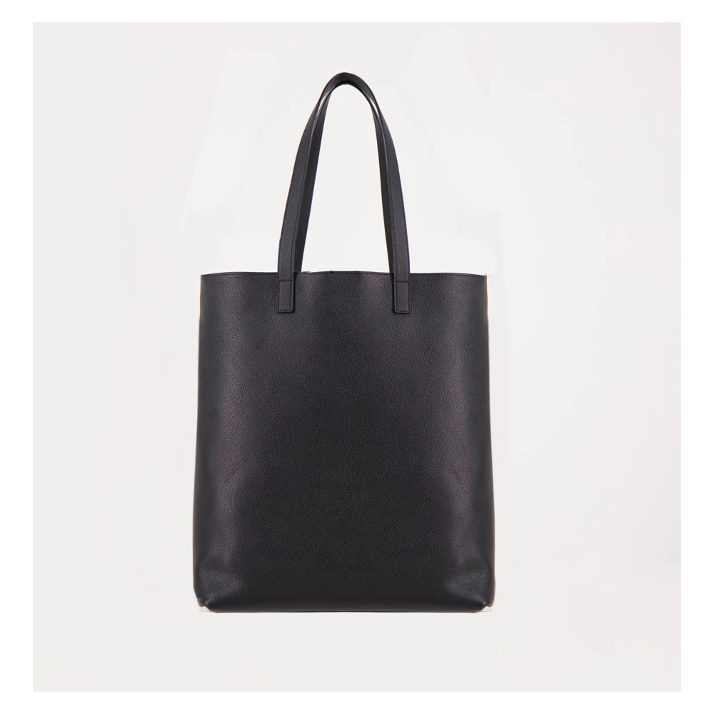 Saint Laurent Gestructureerde leren bold tote tas Black Heren