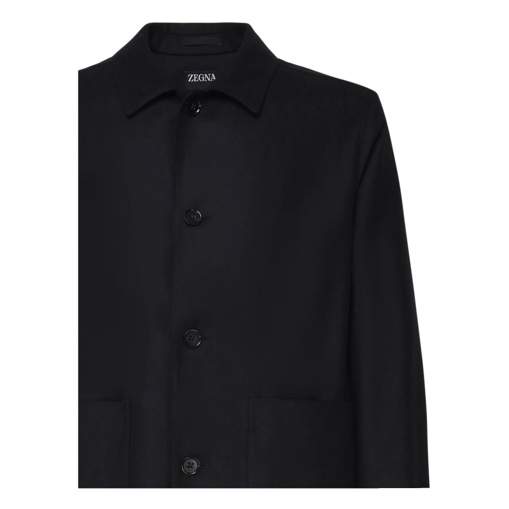 Ermenegildo Zegna Blauwe Wol Chore Jas Blue Heren