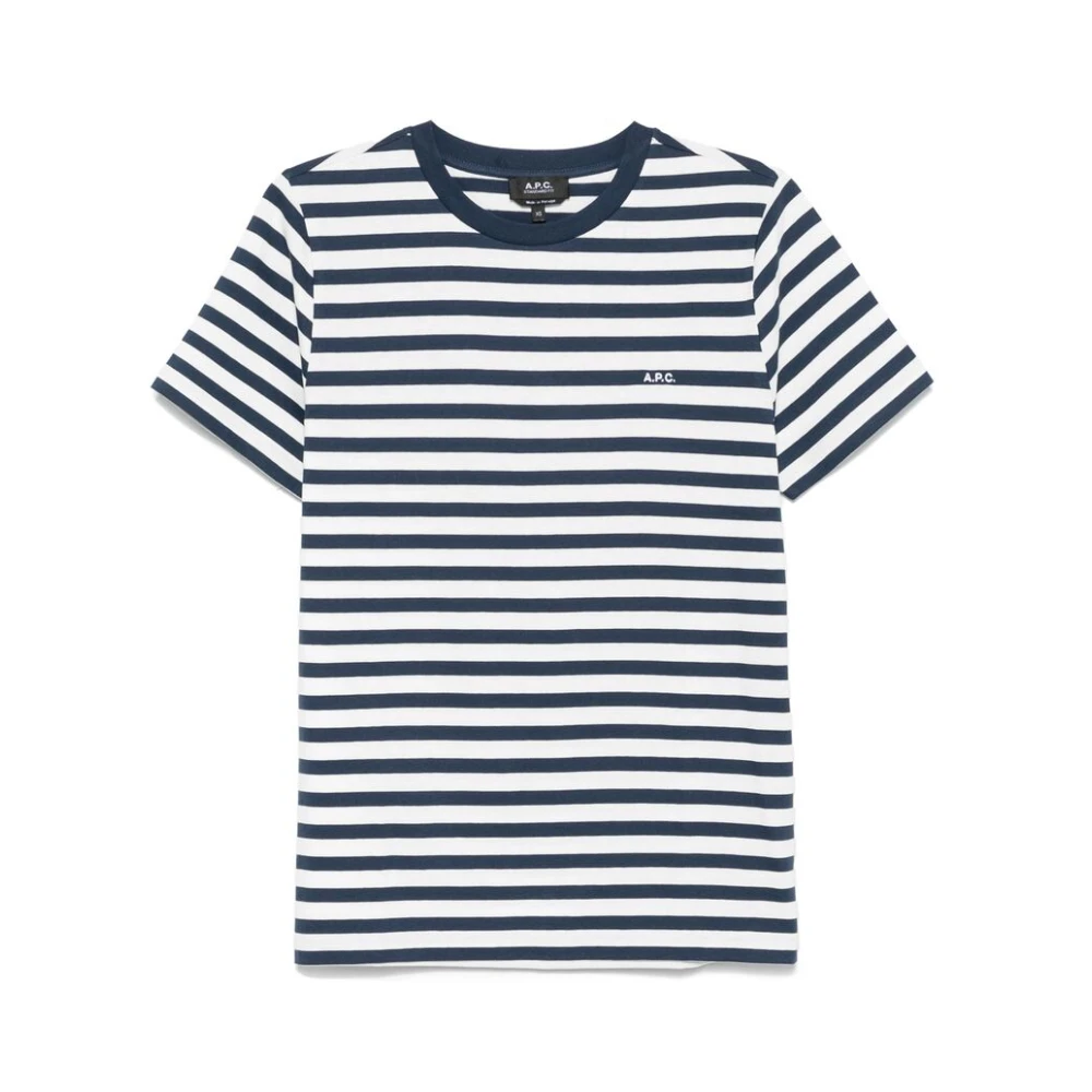 A.p.c. Blauw Wit Gestreept Katoenen T-shirt Blue Dames