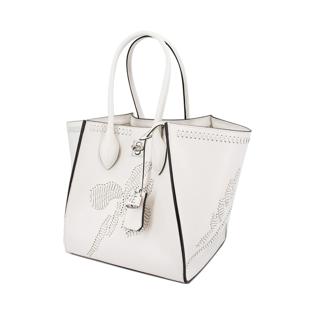 Ermanno Scervino Maggie Geëmbosseerde Leren Tas White Dames