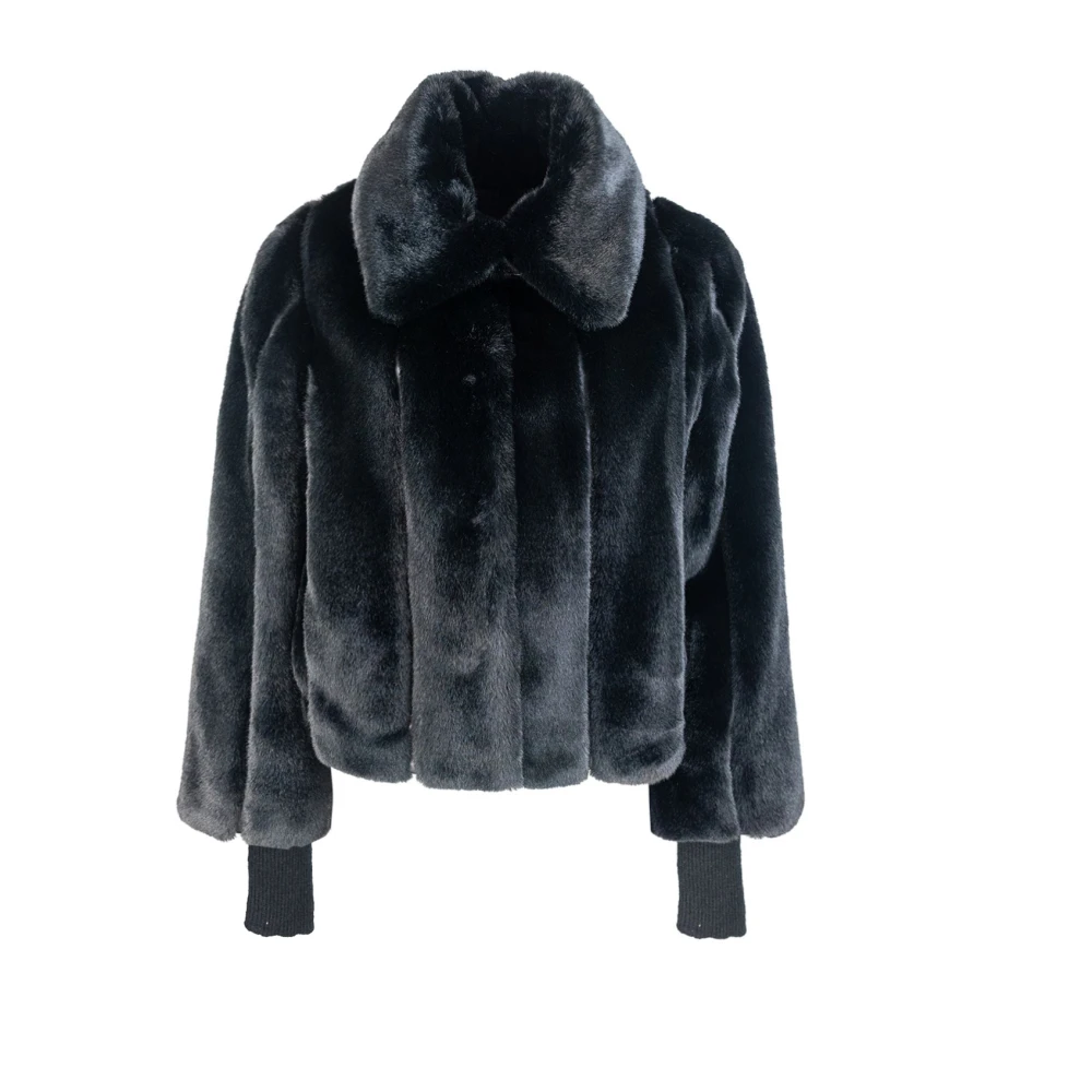 PATRIZIA PEPE High Neck Jas Black Dames