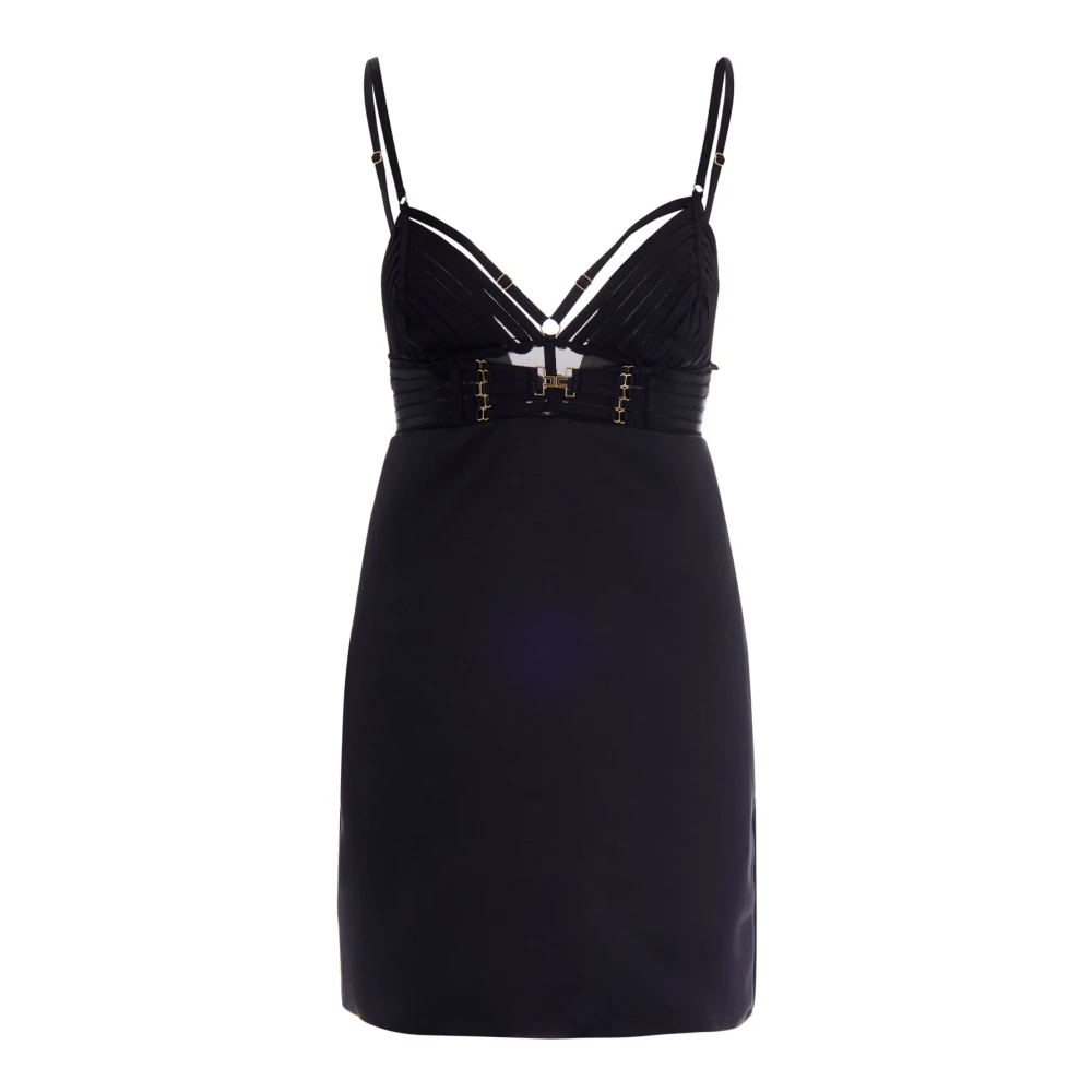 Elisabetta Franchi Black Short Dresses, Female, M, Mini Dress