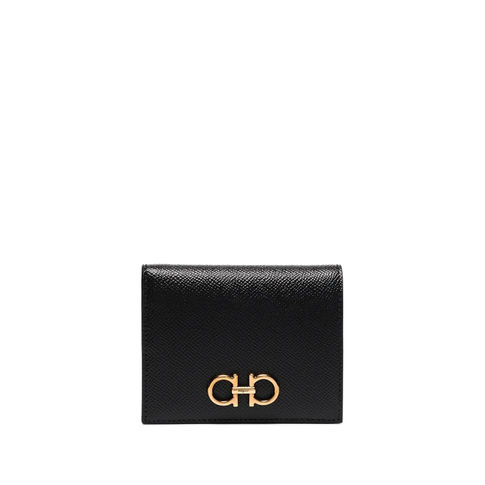 Ferragamo Women's Black Gancini Folding Wallet