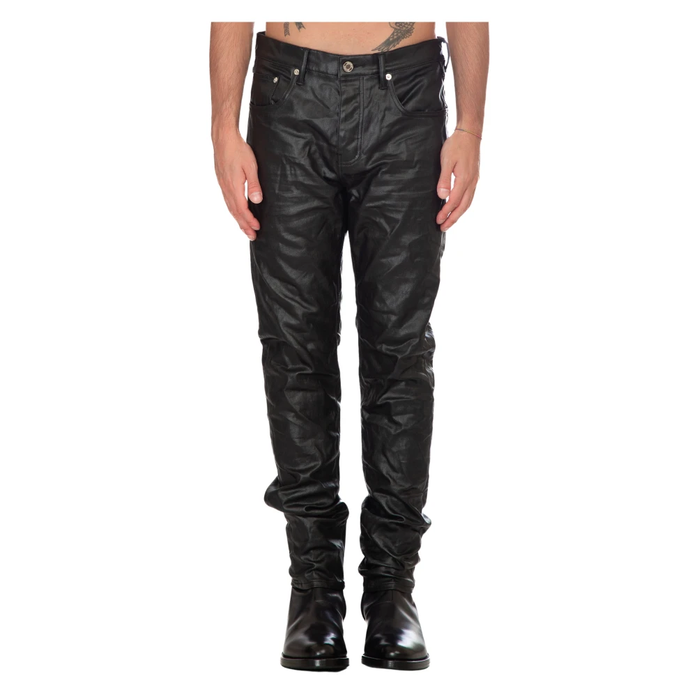 Purple Brand Gecoate broek met patent Black Heren