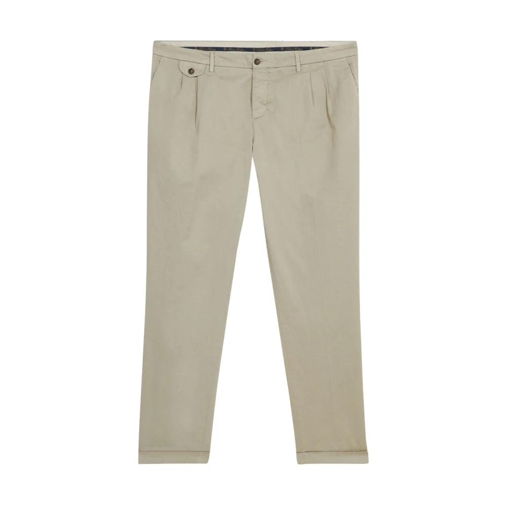 Brooks Brothers Khaki Regular Fit Double Pleat Bomulls Chinos Beige, Herr