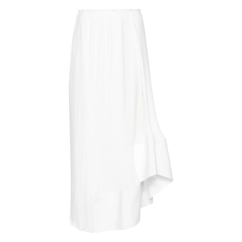 Lanvin Women's White Midi Skirts, Xs, Pleated Midi Skirt