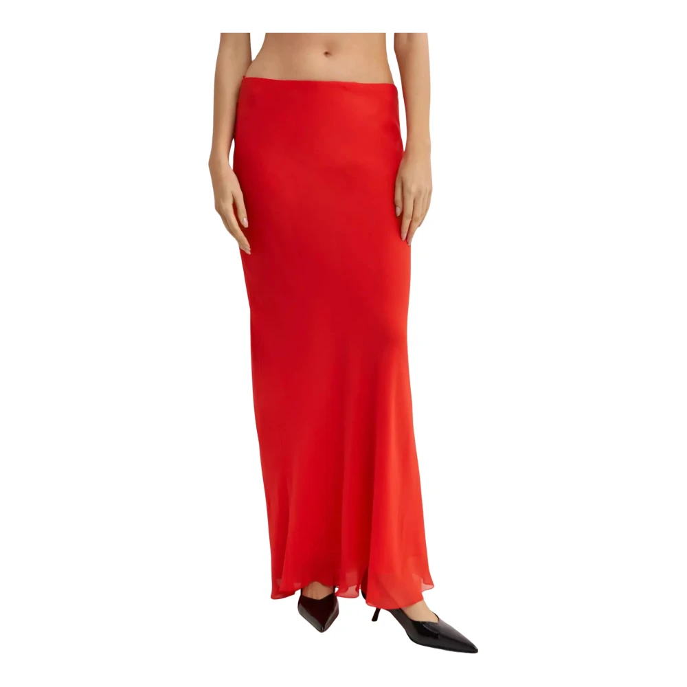 Khaite Red Silk Maxi Skirt - Female - Maxi Skirts - 5XL - Skirts
