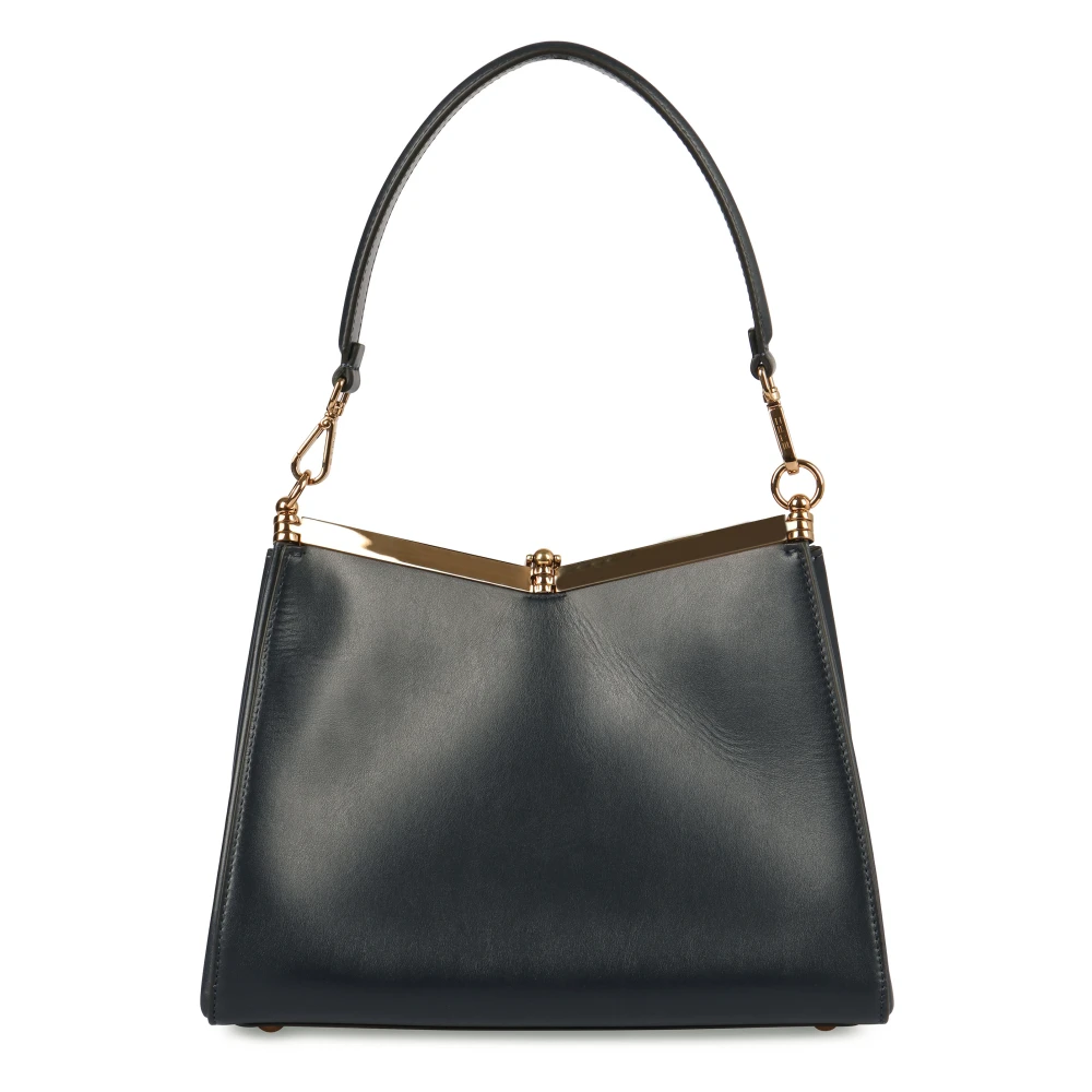 ETRO Leren schoudertas met logodetail Black Dames