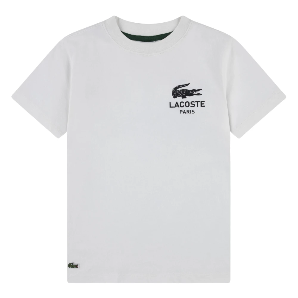 Lacoste Boys Beige Graphic Core T-Shirt - Kids Short Sleeve T-Shirts - 5 Y - Kids