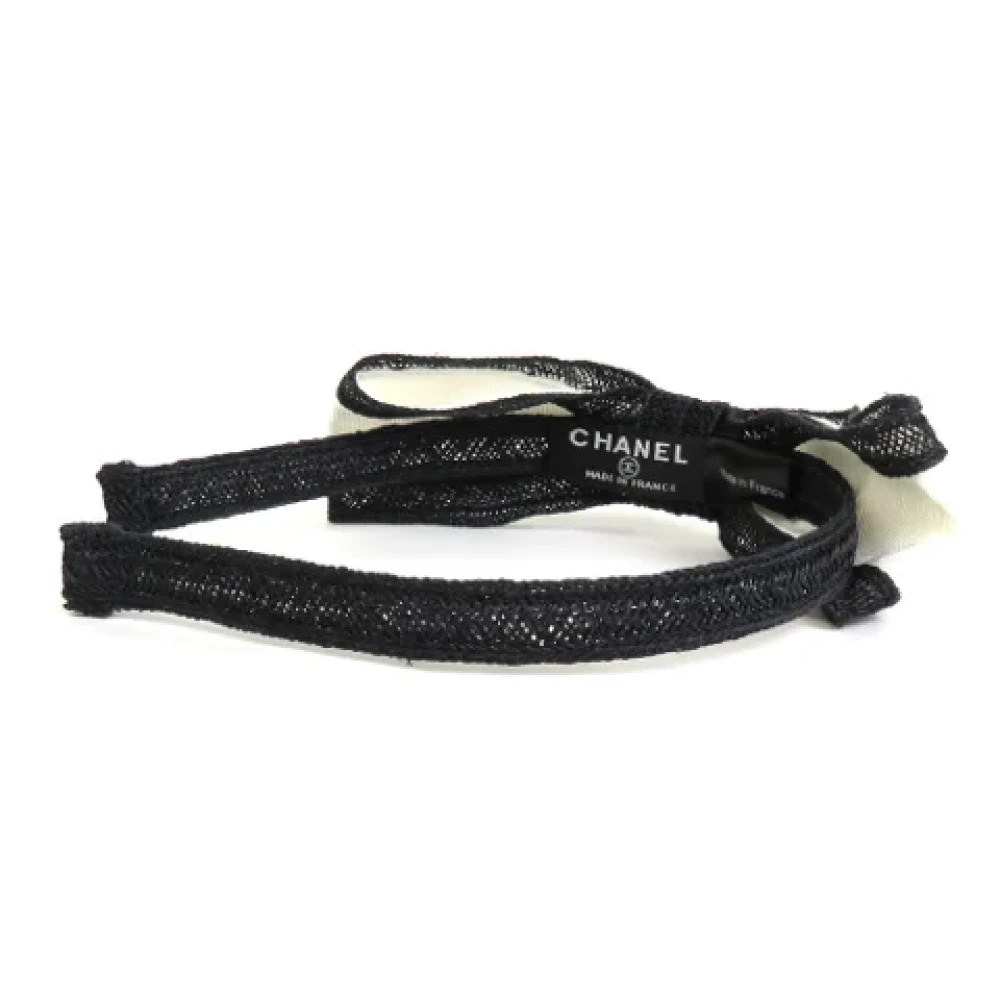 Chanel Vintage Pre-owned Cotton hair-accessories Black Dames