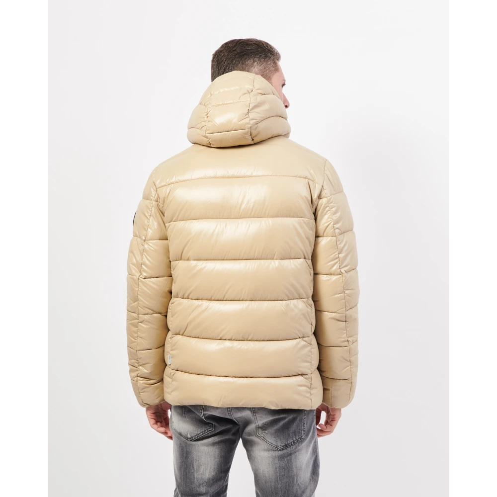 Save The Duck Gewatteerde hoge kraag jas beige Heren